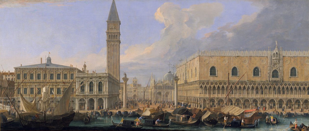 Molo, Venedig, från Bacino di San Marco, ca. 1709. av Luca Carlevarijs
