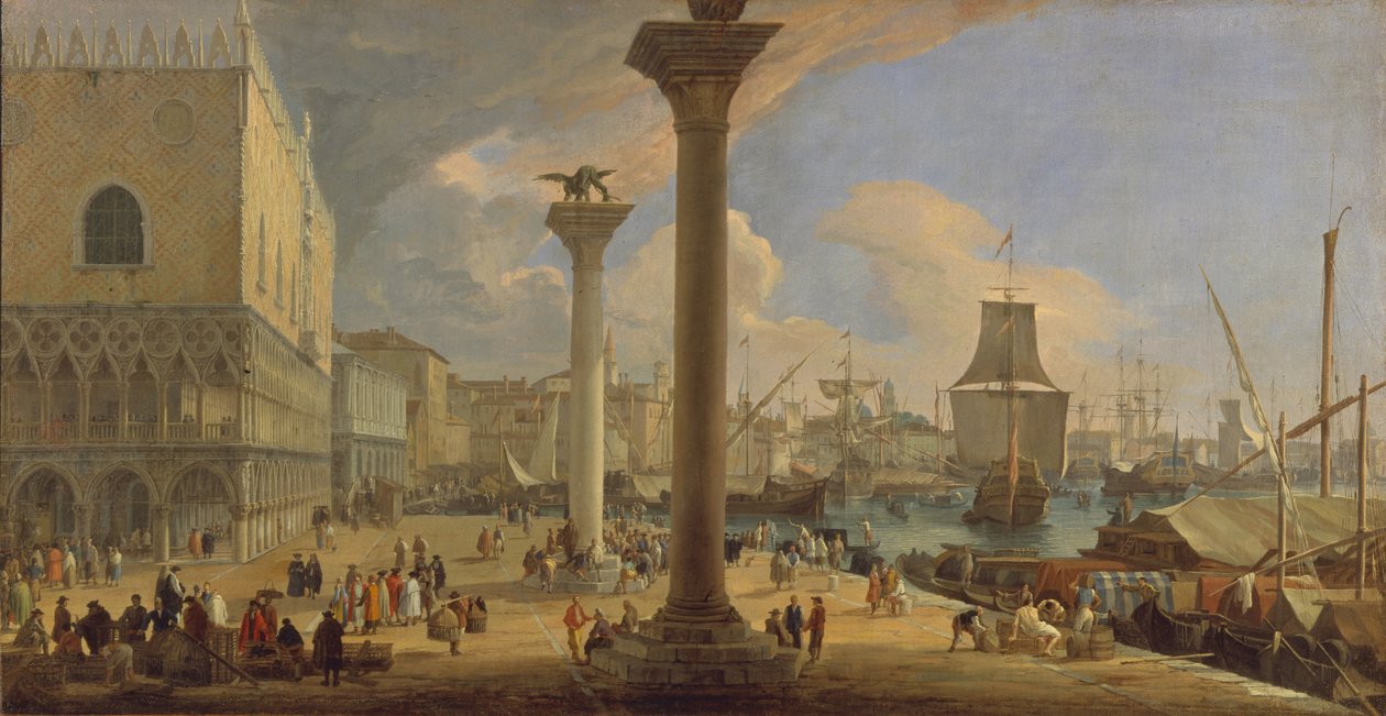 Molo med hertigpalatset, ca. 1710 av Luca Carlevaris