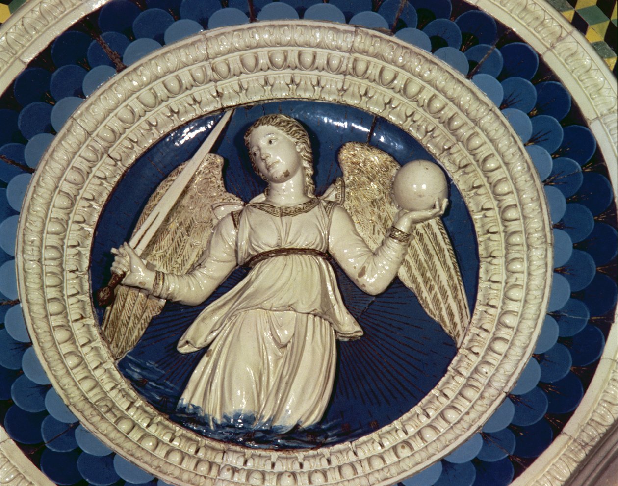 Rättvisa, rundad från Portugals kardinals grav, 1460-talet (glaserad terrakotta) av Luca Della Robbia