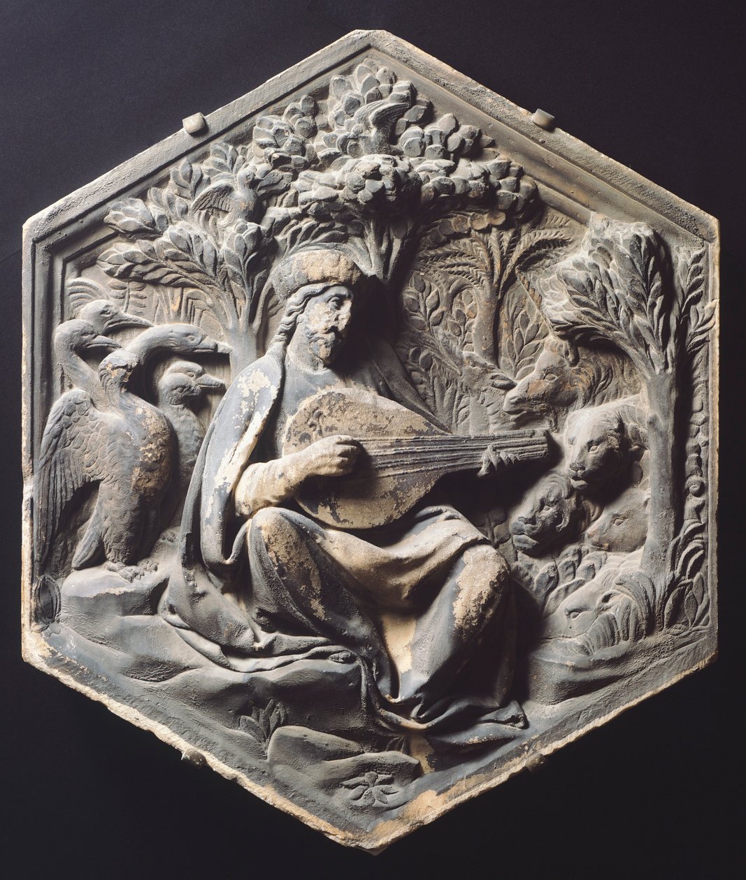 Musik (Orpheus), av Luca della Robbia (cirka 1400-1482) av Luca Della Robbia