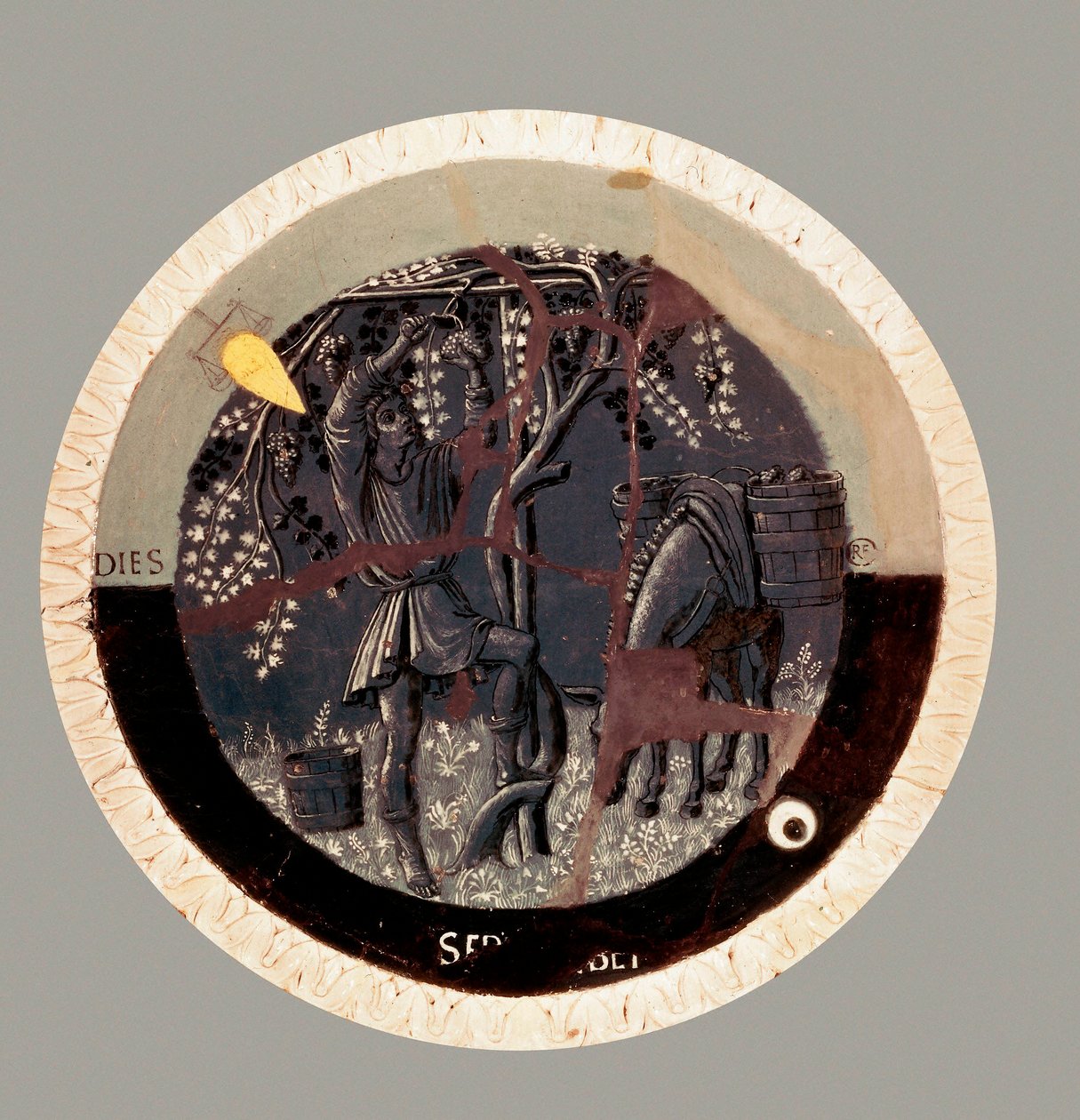 September: skörden, terrakotta av Luca della Robbia av Luca Della Robbia