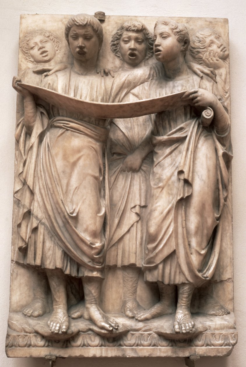 Sjungande änglar, relief från Cantoria av Luca della Robbia (1400-82), ca 1435 (marmor) av Luca Della Robbia
