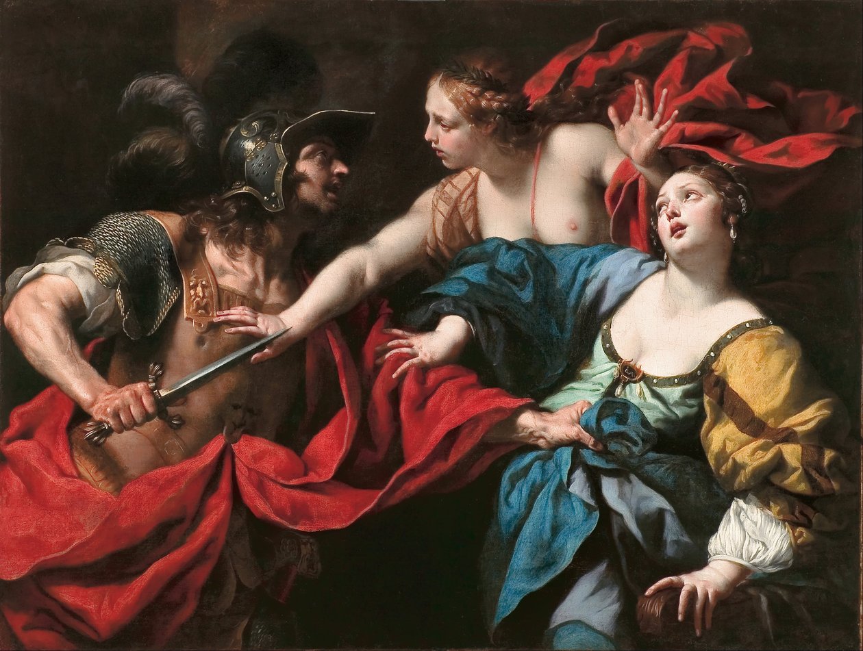 Venus hindrar sin son Aeneas från att döda Helena av Troja av Luca Ferrari