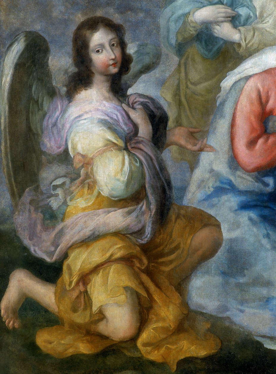 Ängel, detalj av tillbedjan av herdarna av Luca Fiammingo