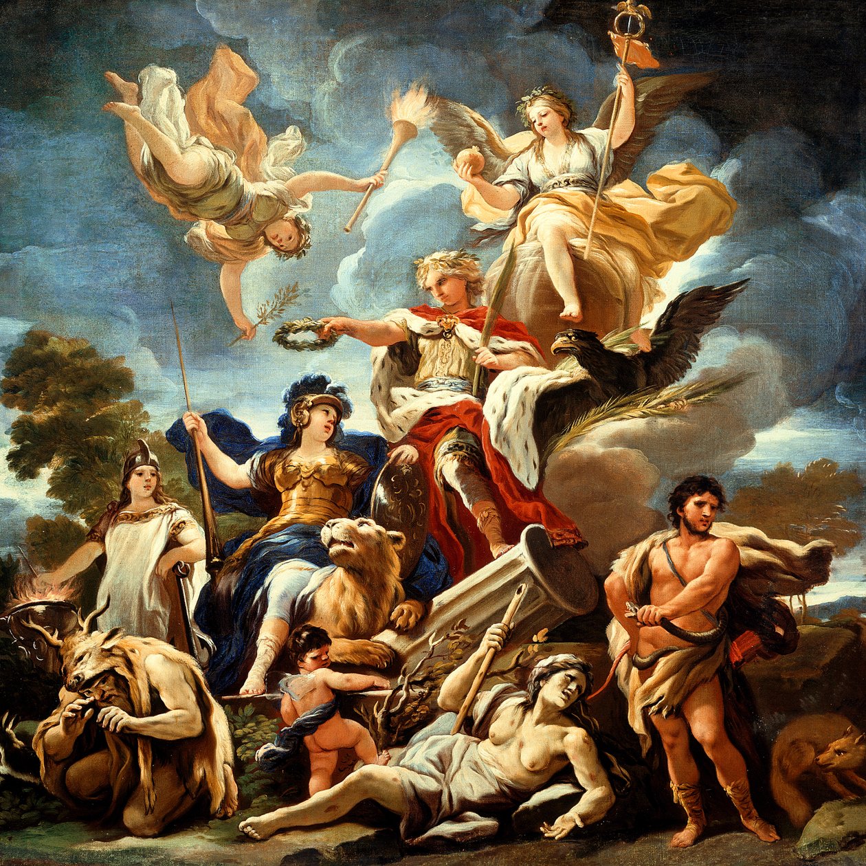 Allegori över fästningen, av Luca Giordano, olja på duk av Luca Giordano
