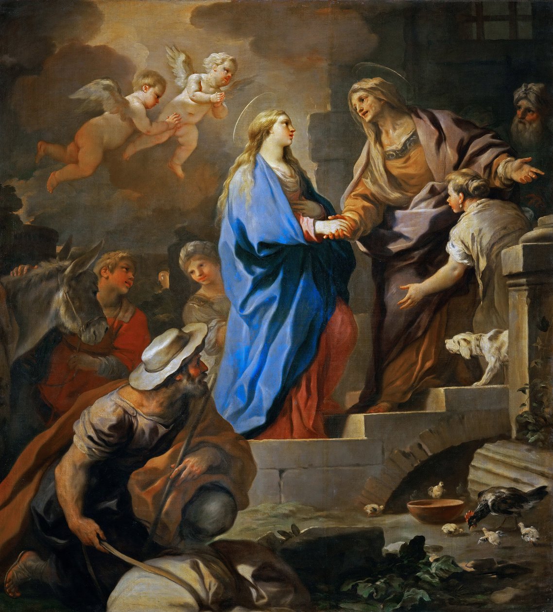 Barock : The Visitation par Giordano, Luca (1632-1705), ca 1696. Olja på duk, 206x187. Konsthistoriska museet, Vienne av Luca Giordano