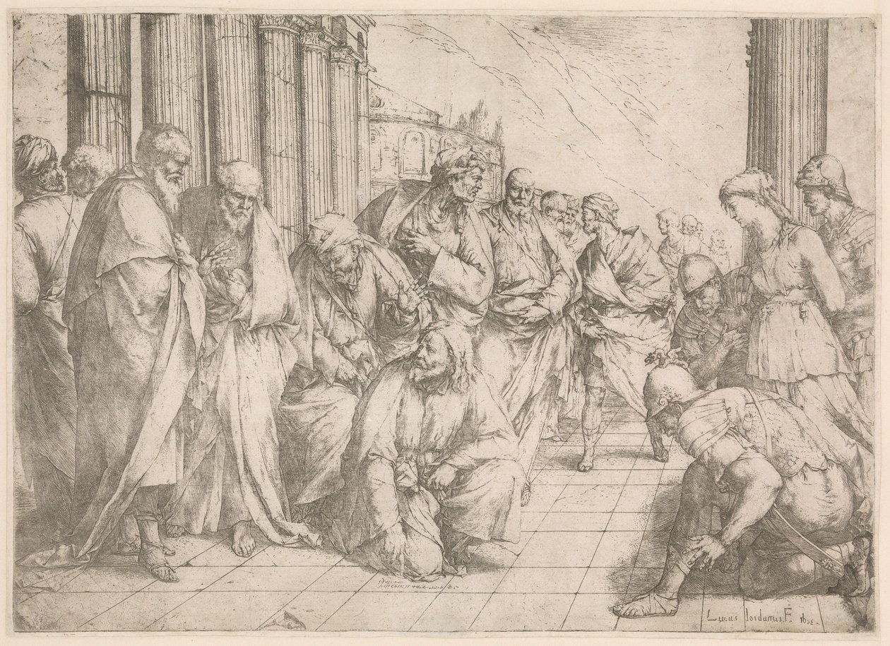 Kristus och kvinnan tagen i äktenskapsbrott Kristus och kvinnan som greps i äktenskapsbrott av Luca Giordano