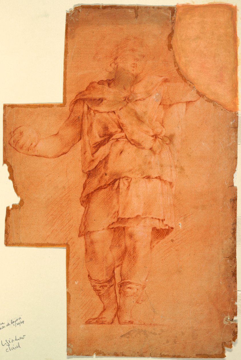 Teckning, studie av stående figur, ca 1670-1700 av Luca Giordano