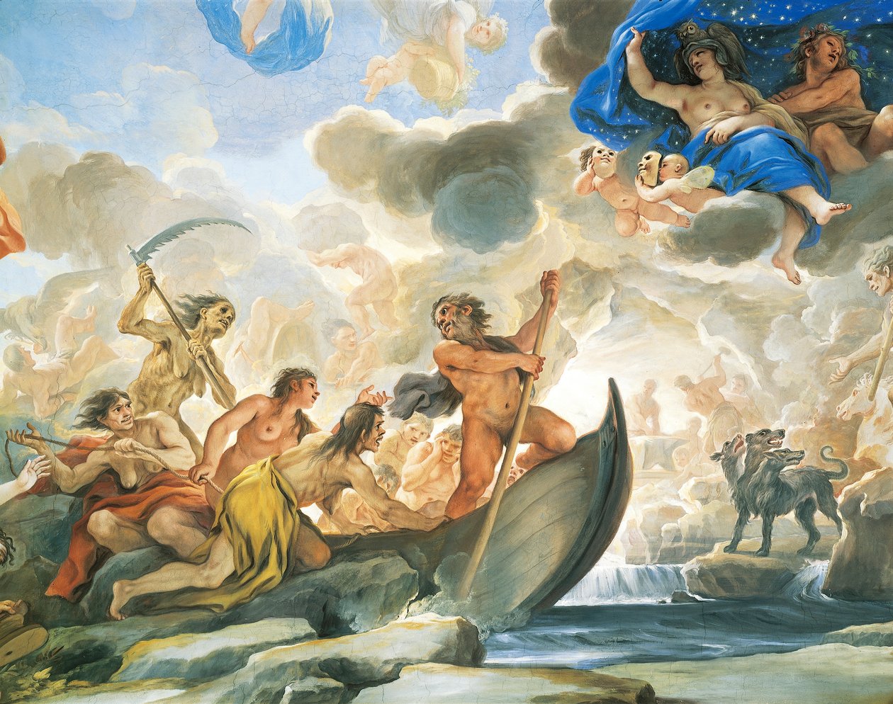 Figur av Charon, detalj från fresk av Luca Giordano (1634-1705) av Luca Giordano
