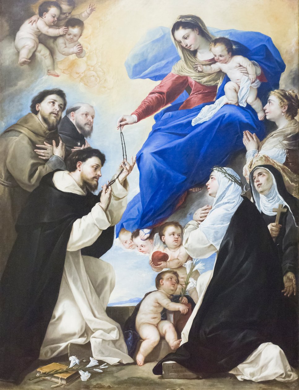 Madonna från Rosenkransen av Luca Giordano
