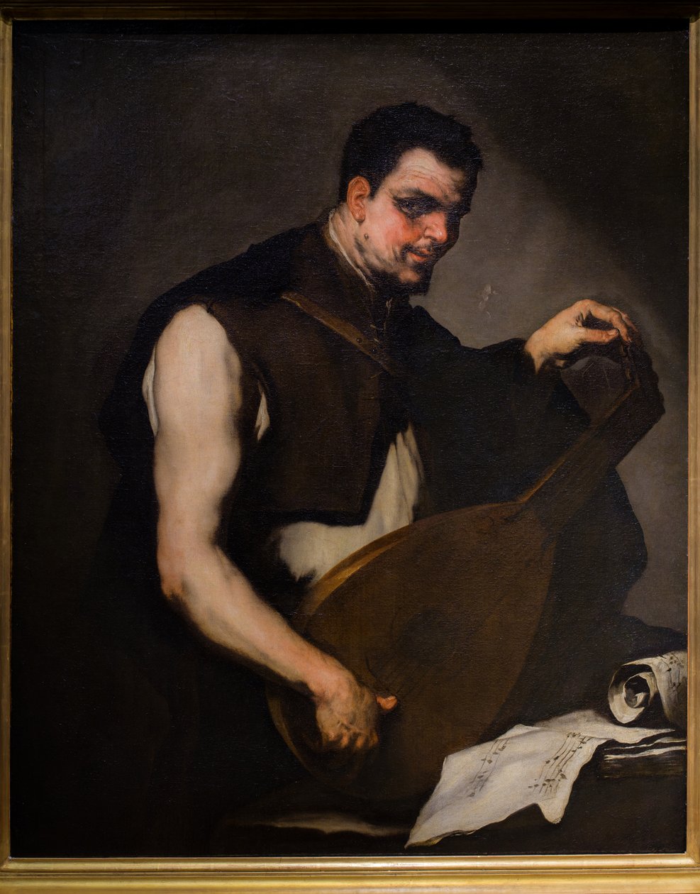 Musiker stämmer sin luta av Luca Giordano