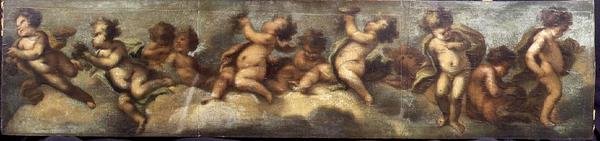Putti disporting (papper på duk) (för detaljer se 67088-90) av Luca Giordano