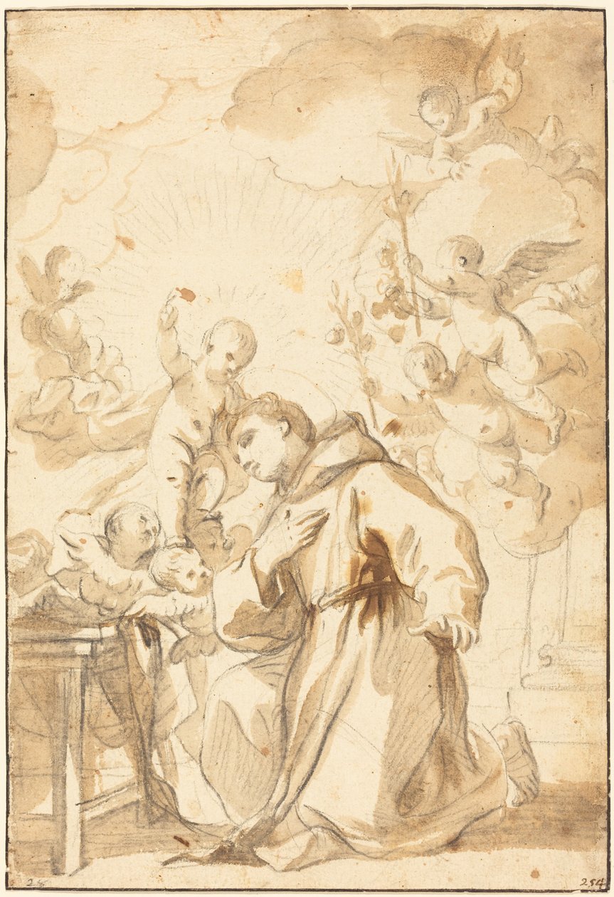 Sankt Antonius av Padua av Luca Giordano