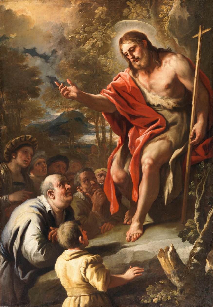 Der heilige Johannes predigt in der Wildnis av Luca Giordano