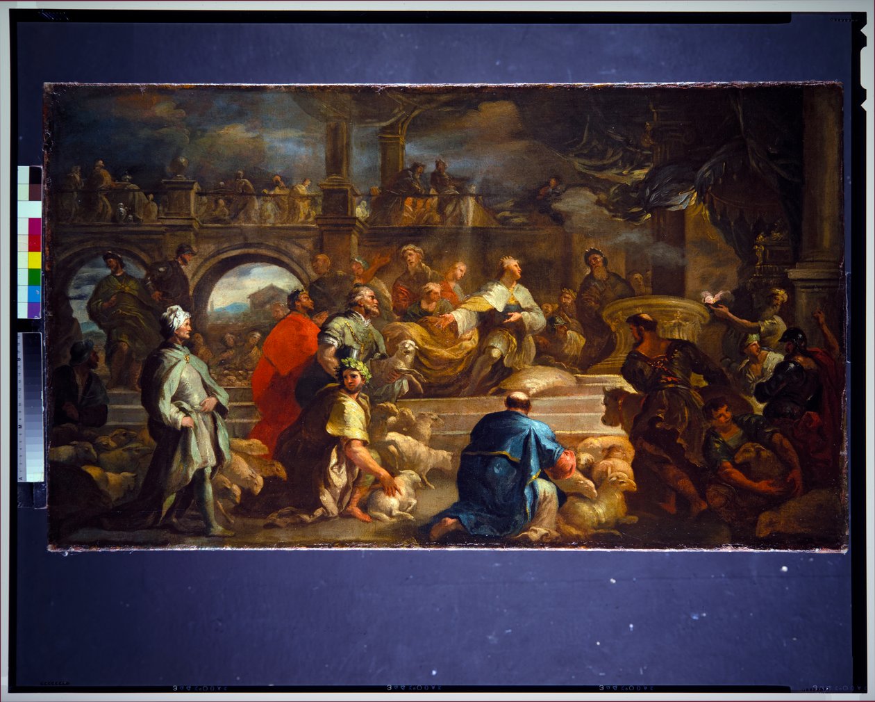 Salomo offrar sig (duk) av Luca Giordano