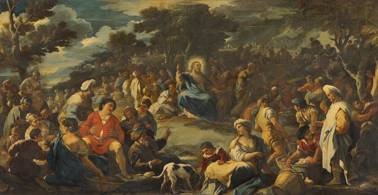 Bespisningen av de tiotusen (den mirakulösa brödunderförökelsen) av Luca Giordano