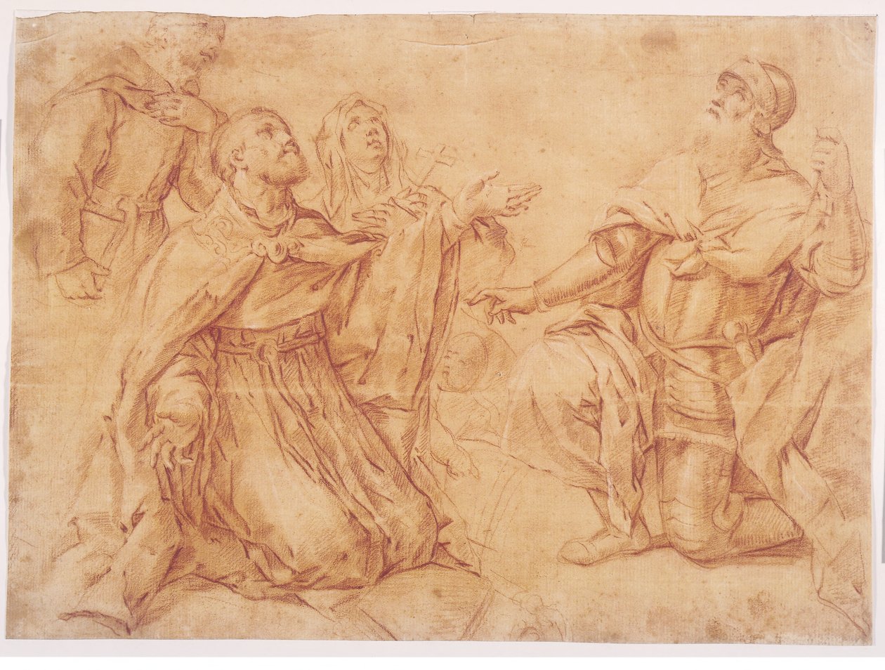 Sts Augustine, Nicholas of Tolentino, Teresa och William av Luca Giordano
