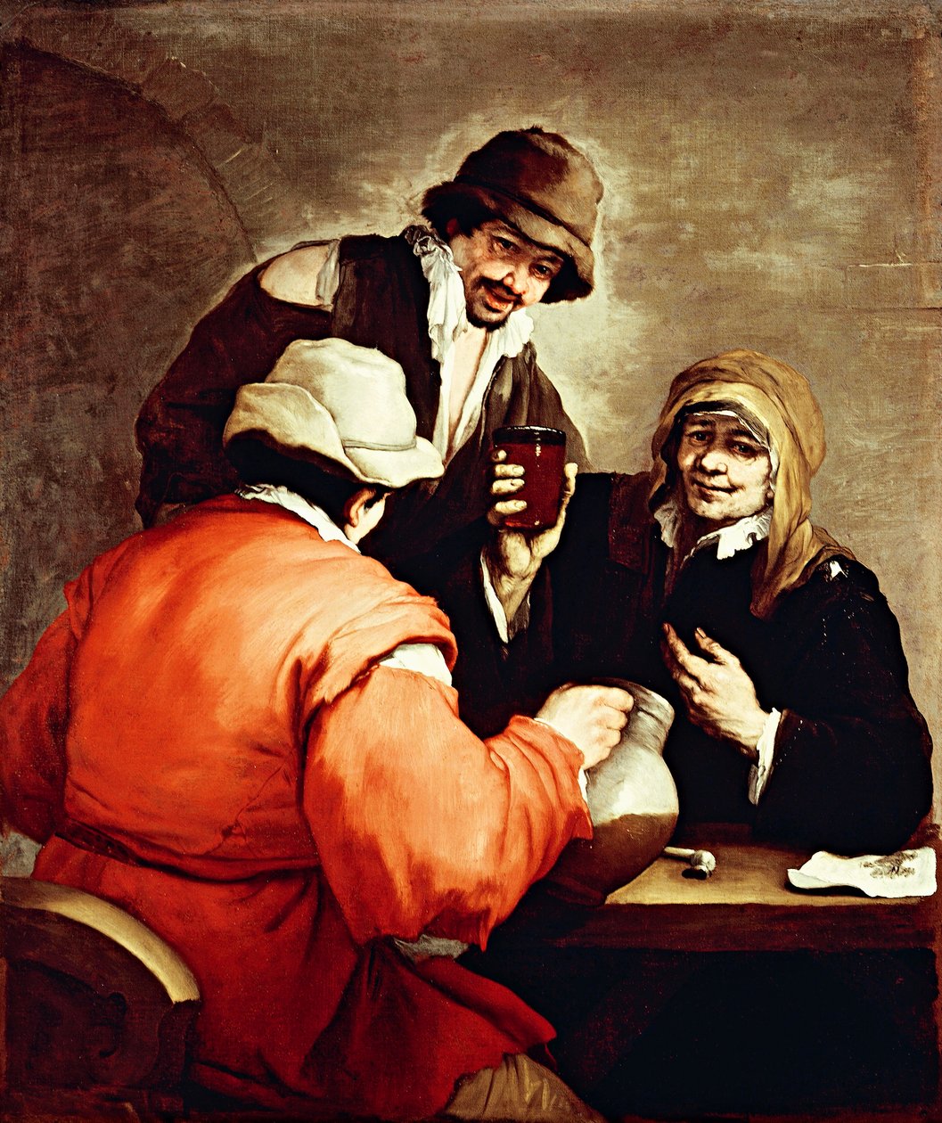 Tavernascen, av Luca Giordano (1634-1705), olja på duk av Luca Giordano
