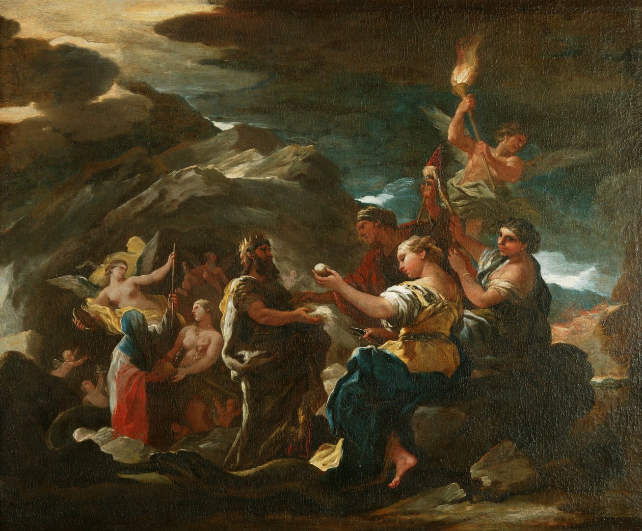 The Cave of Eternity, ca 1685 (olja på duk) av Luca Giordano