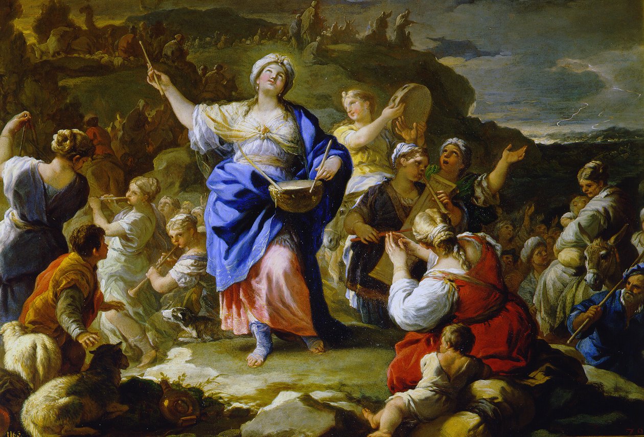 Profetessan Mirjams sång, 1687 av Luca Giordano