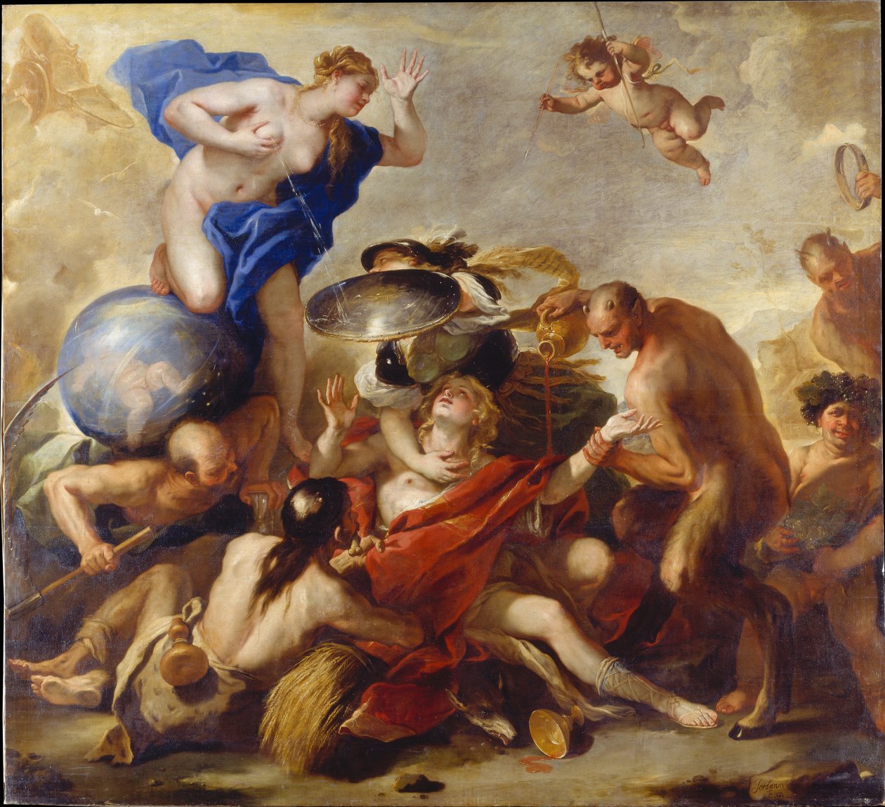 Jugend von den Lastern versucht av Luca Giordano