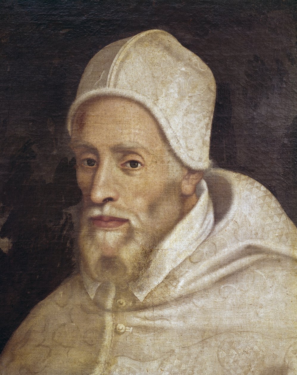 Porträtt av påven Paul III (1468-1549), målning av Luca Longhi (1507-1580) av Luca Longhi