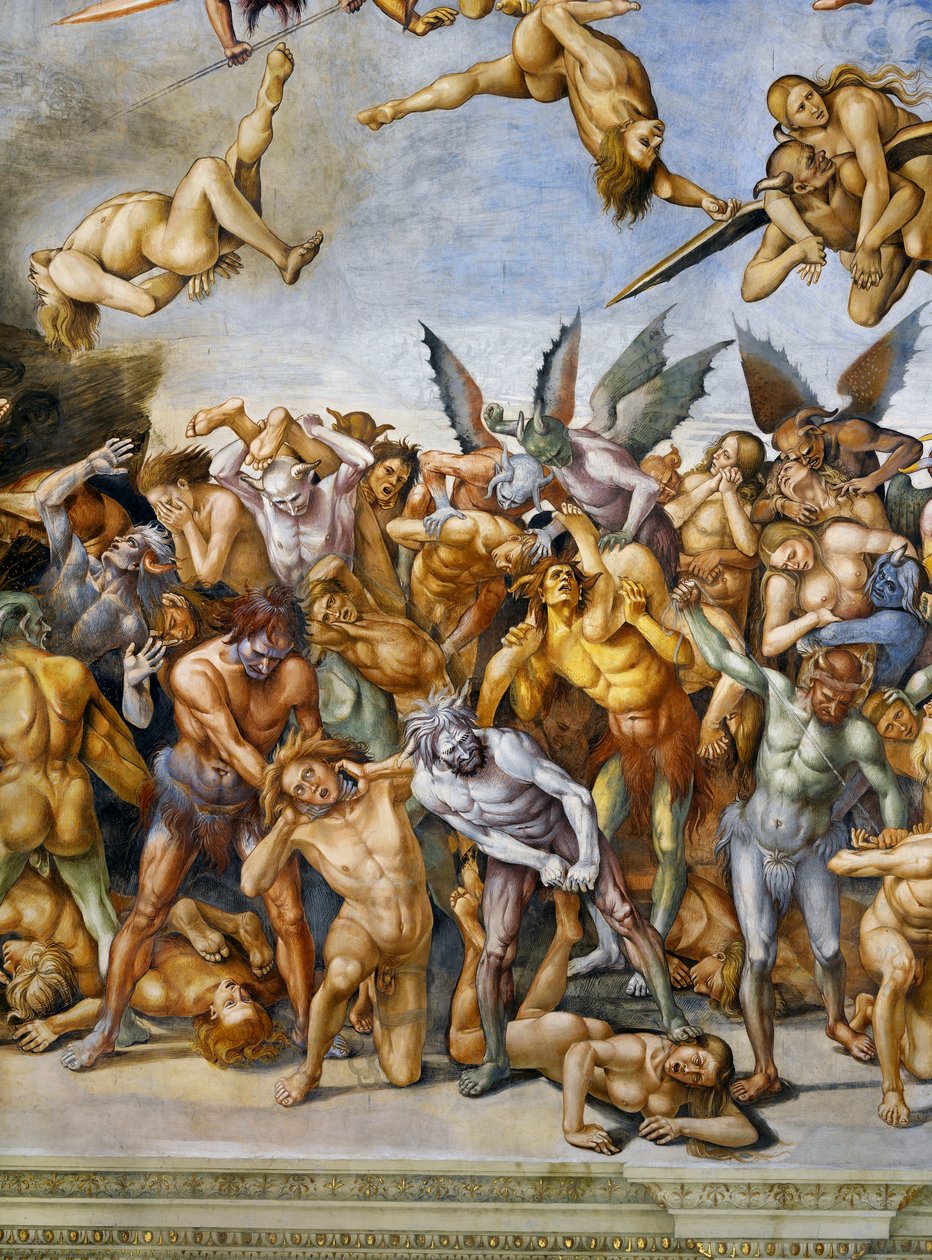 Damned in hell, från Last Judgment freskcykel av Luca Signorelli