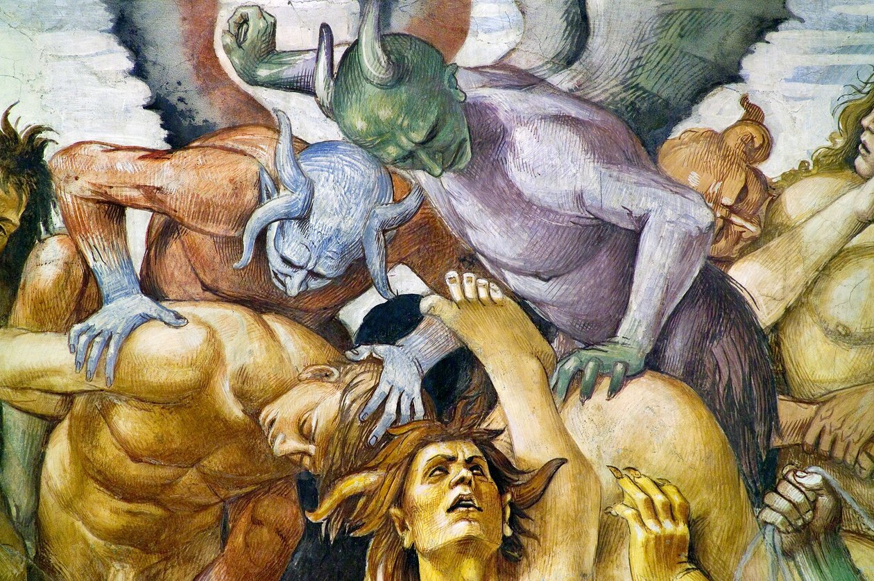 Damned in hell, från Last Judgment freskcykel av Luca Signorelli