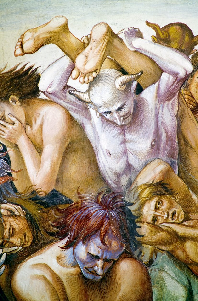 Damned in hell, från Last Judgment freskcykel av Luca Signorelli