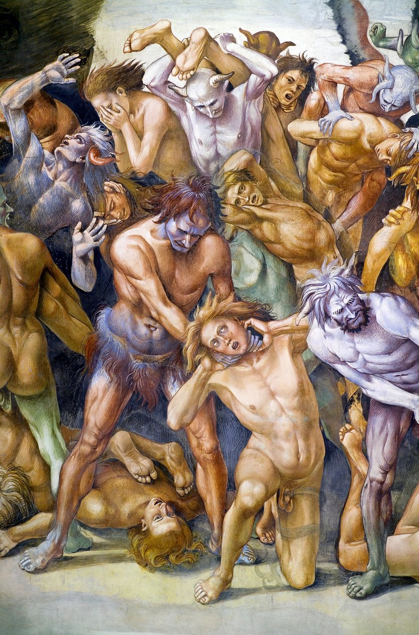 Damned in hell, från Last Judgment freskcykel av Luca Signorelli