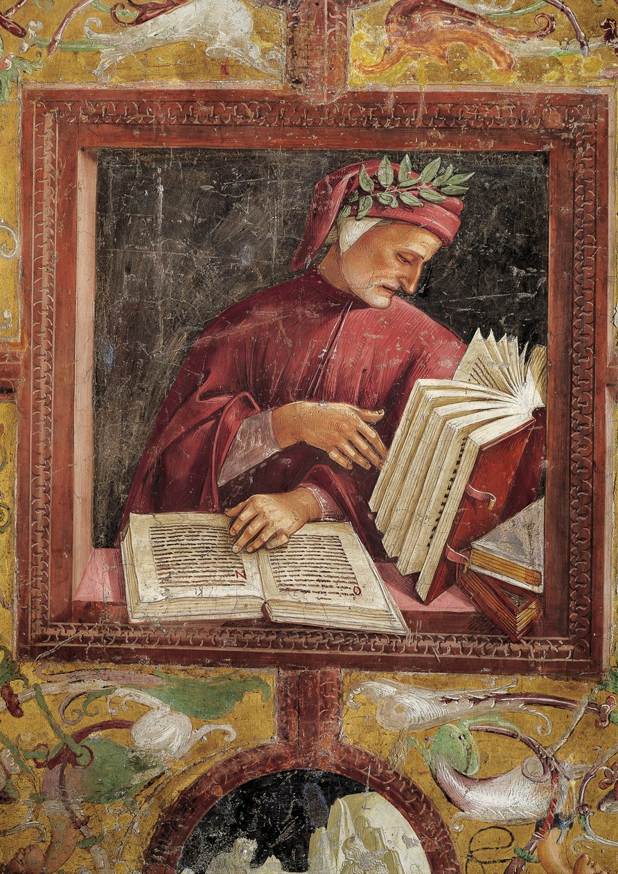 Italien, Umbrien, Orvieto, San Brizios katedralkapell, Dante Alighieri av Luca Signorelli av Luca Signorelli