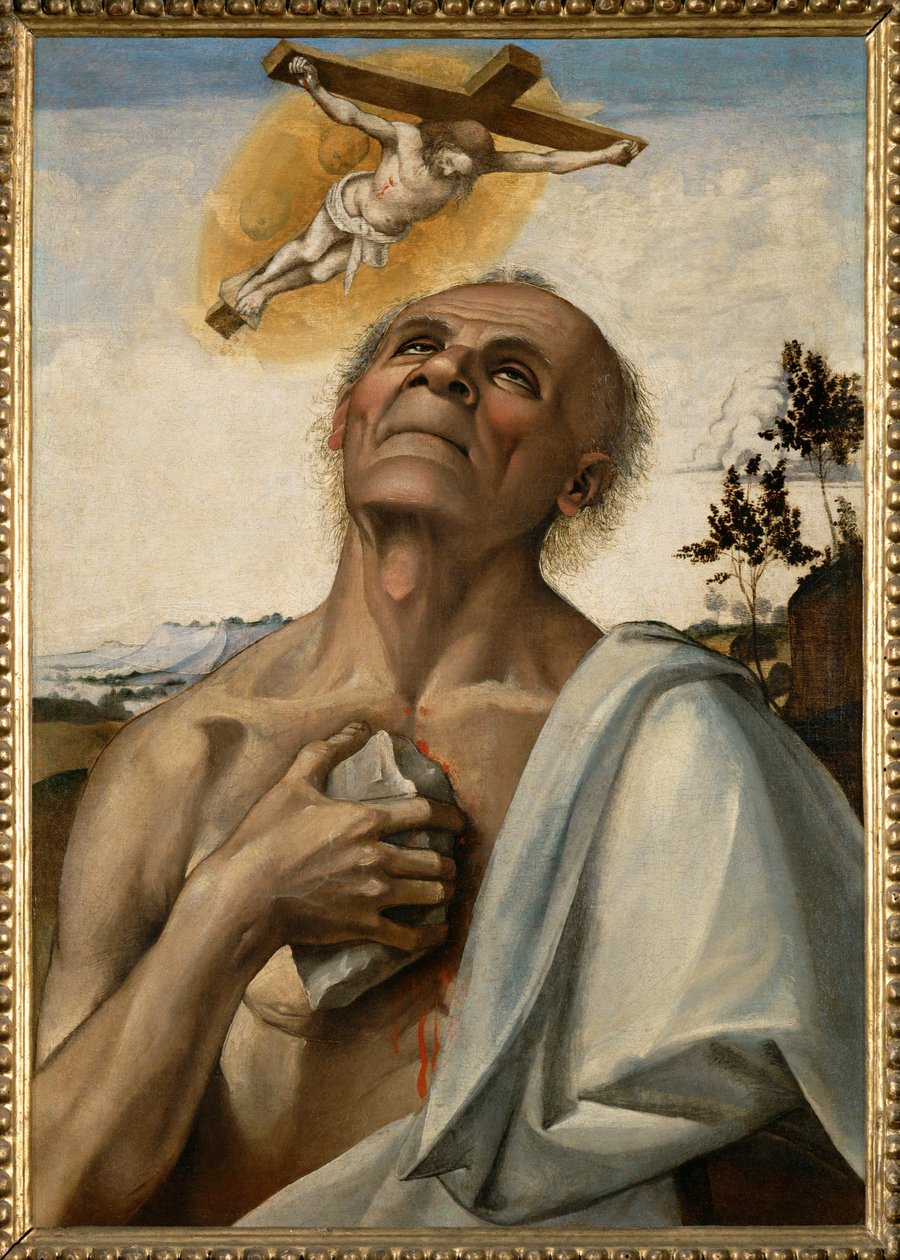 Saint Jerome penitent en extase - Saint Jerome penitentin ecstasy ... av Luca Signorelli