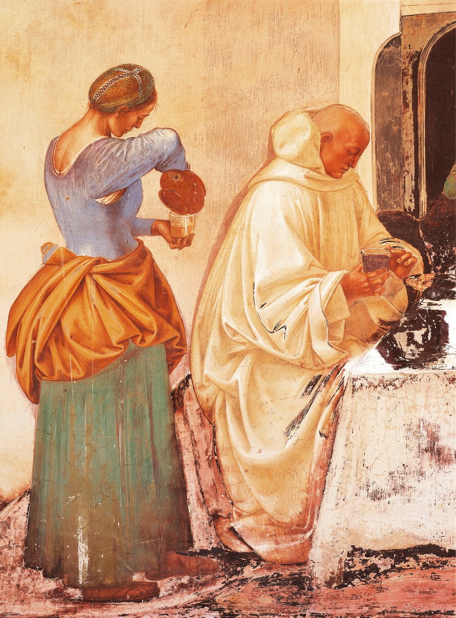 Berättelser om St. Benedikt av Luca Signorelli (cirka 1445-1523), fresk, St. Benedikts kloster, klostret Monte Oliveto Maggiore av Luca Signorelli