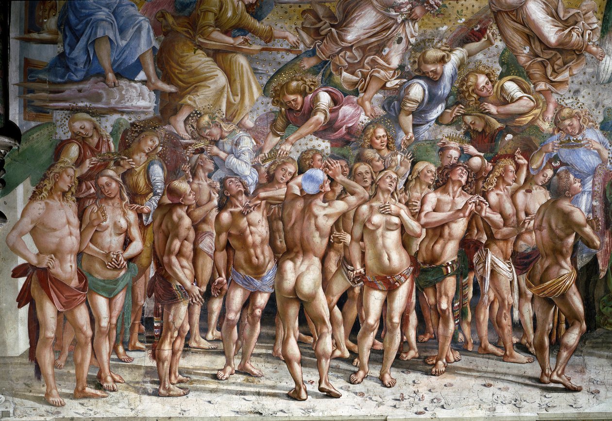 Den sista domen: de valda. Detalj (fresk av Luca Signorelli