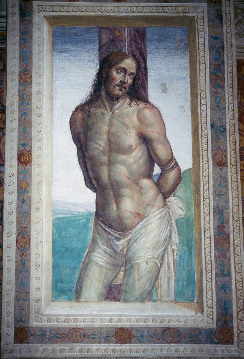 Jesu gissling, fresk av Luca Signorelli, klostret Monte Oliveto Maggiore, Toscana, Italien av Luca Signorelli