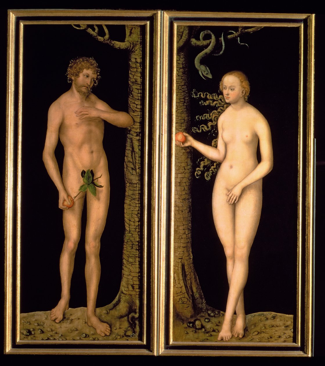 Adam och Eva, 1537 (panel) av Lucas Cranach the Elder