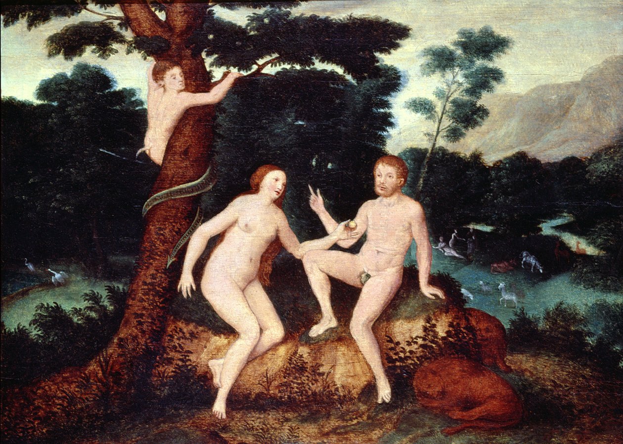 Adam och Eva i Edens lustgård av Lucas Cranach the Elder