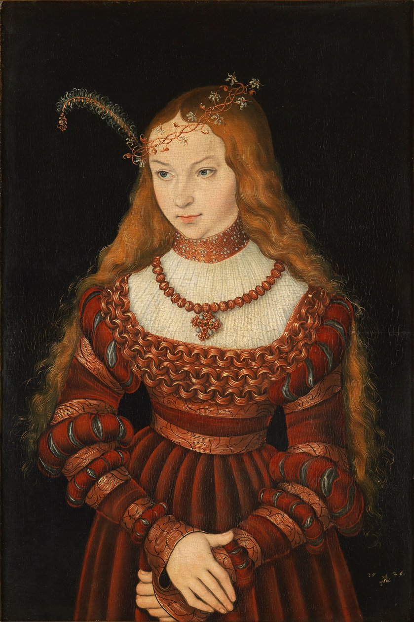 Bildnis der Prinzessin Sibylle von Cleve  av Lucas Cranach the Elder