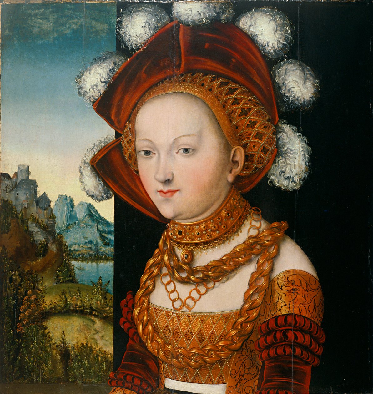 Damenbildnis  av Lucas Cranach the Elder