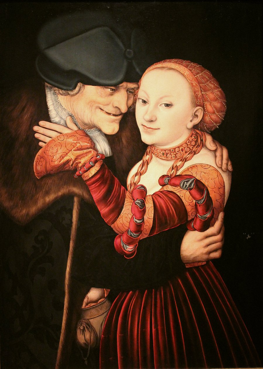 Der verliebte Alte  av Lucas Cranach the Elder