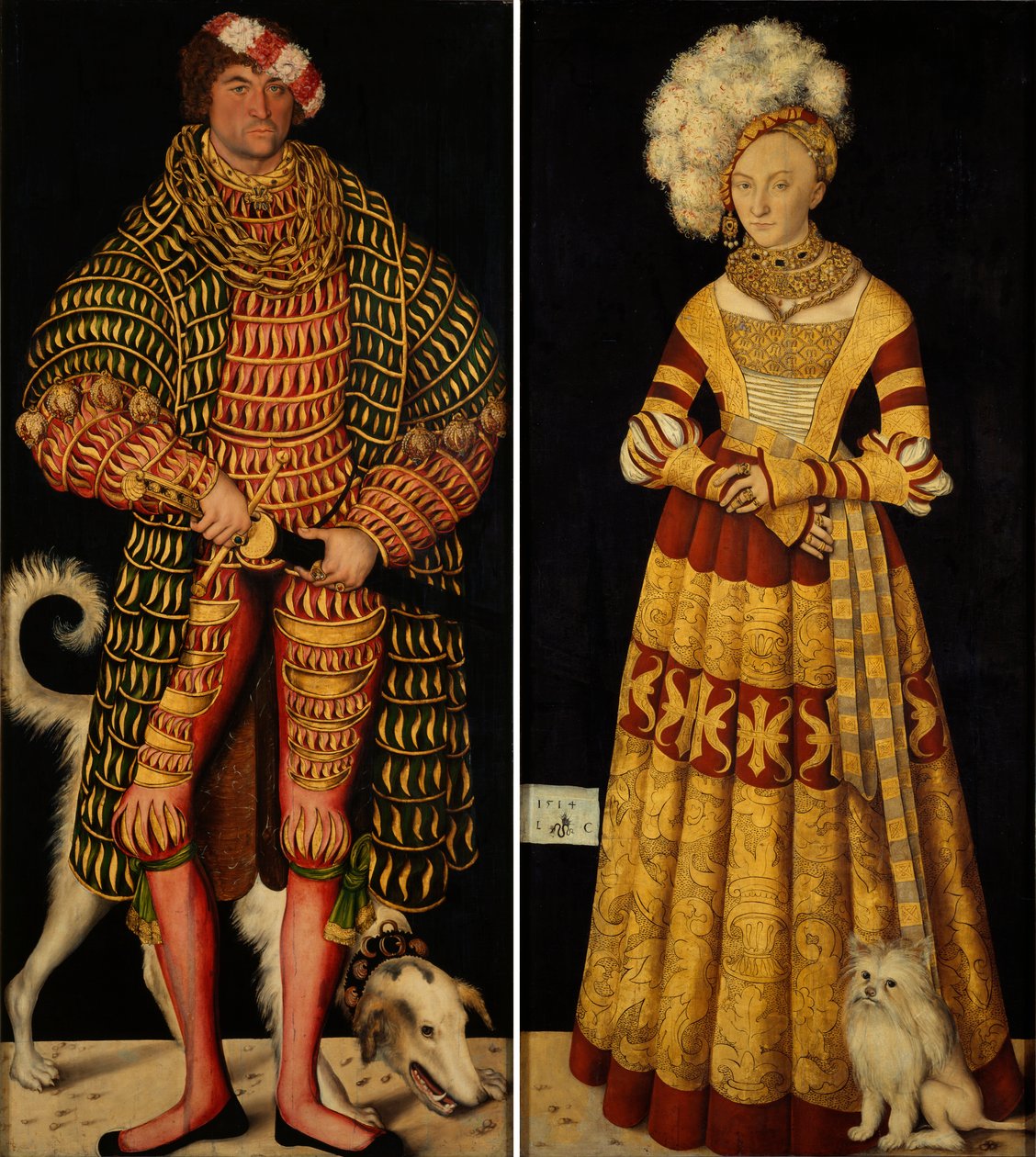 Doppelbildnis Herzog Heinrichs des Frommen und Gemahlin Herzogin Katharina von Mecklenburg av Lucas Cranach the Elder