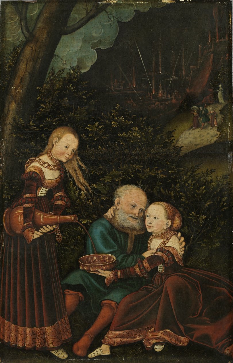 Lot und seine Töchter  av Lucas Cranach the Elder
