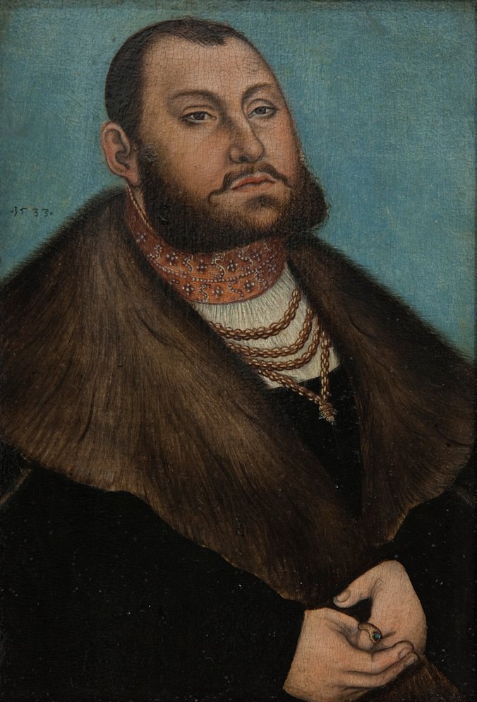 Porträt des Kurfürsten Johann Friedrich des Großmütigen von Sachsen  av Lucas Cranach the Elder
