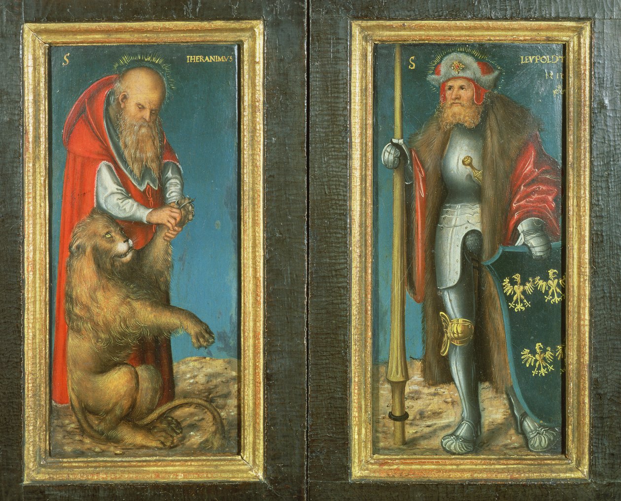 SS. Jerome og Leopold, 1515 (panel)sverige av Lucas Cranach the Elder