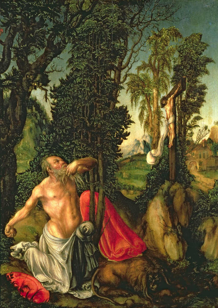 Den helige Jeromes botgöring, 1502 (panel) av Lucas Cranach the Elder
