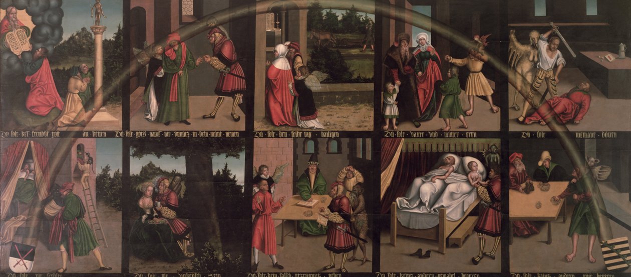 De tio budorden av Lucas Cranach the Elder