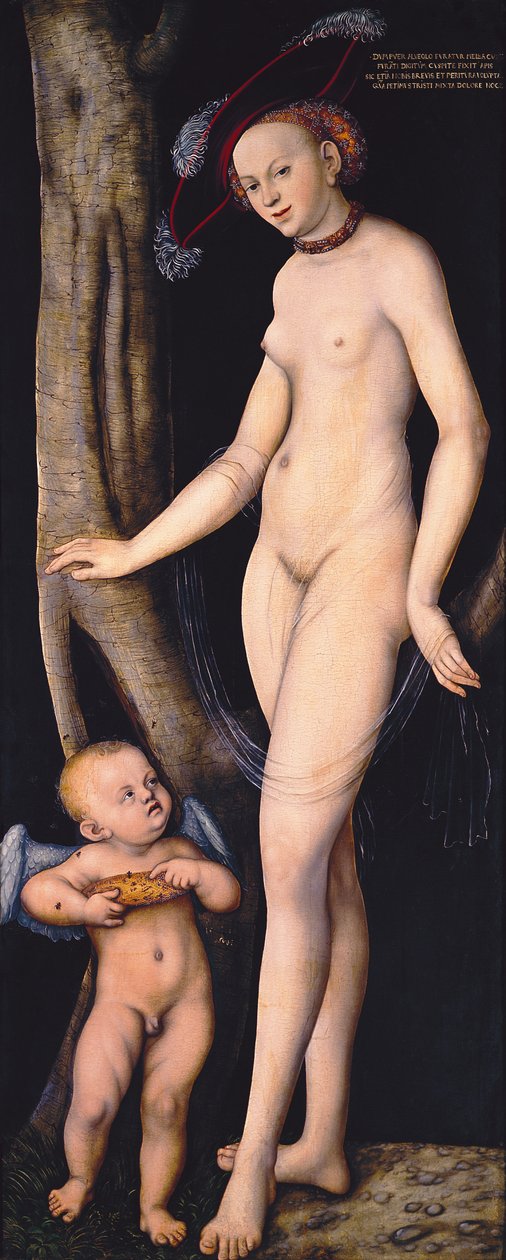 Venus och Amor av Lucas Cranach the Elder