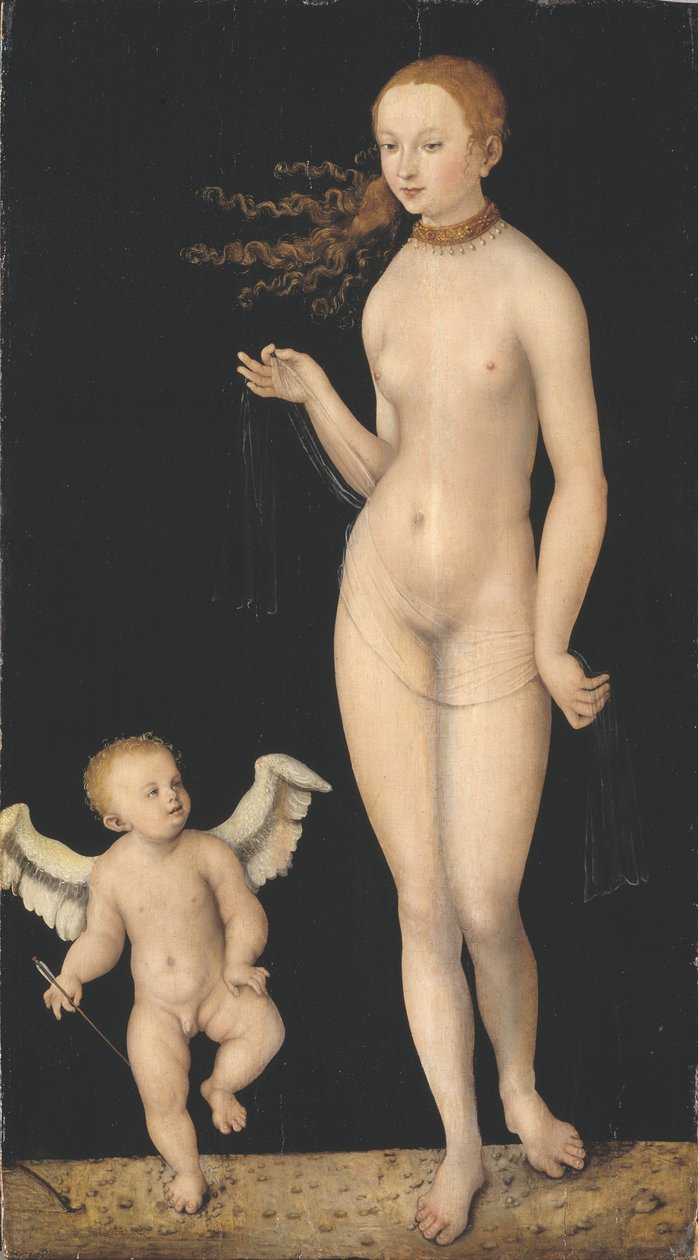 Venus och Amor, ca 1520-25 av Lucas Cranach the Elder