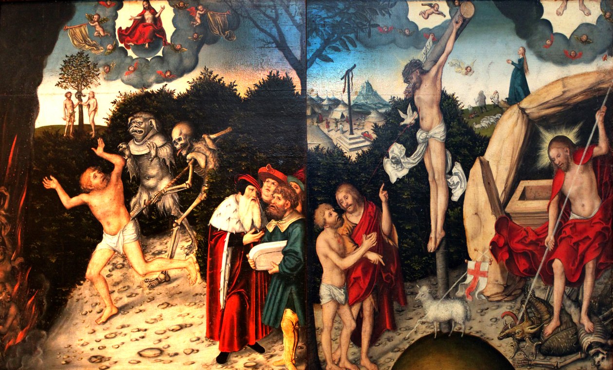 Allegory of Law and Grace av Lucas Cranach the Elder