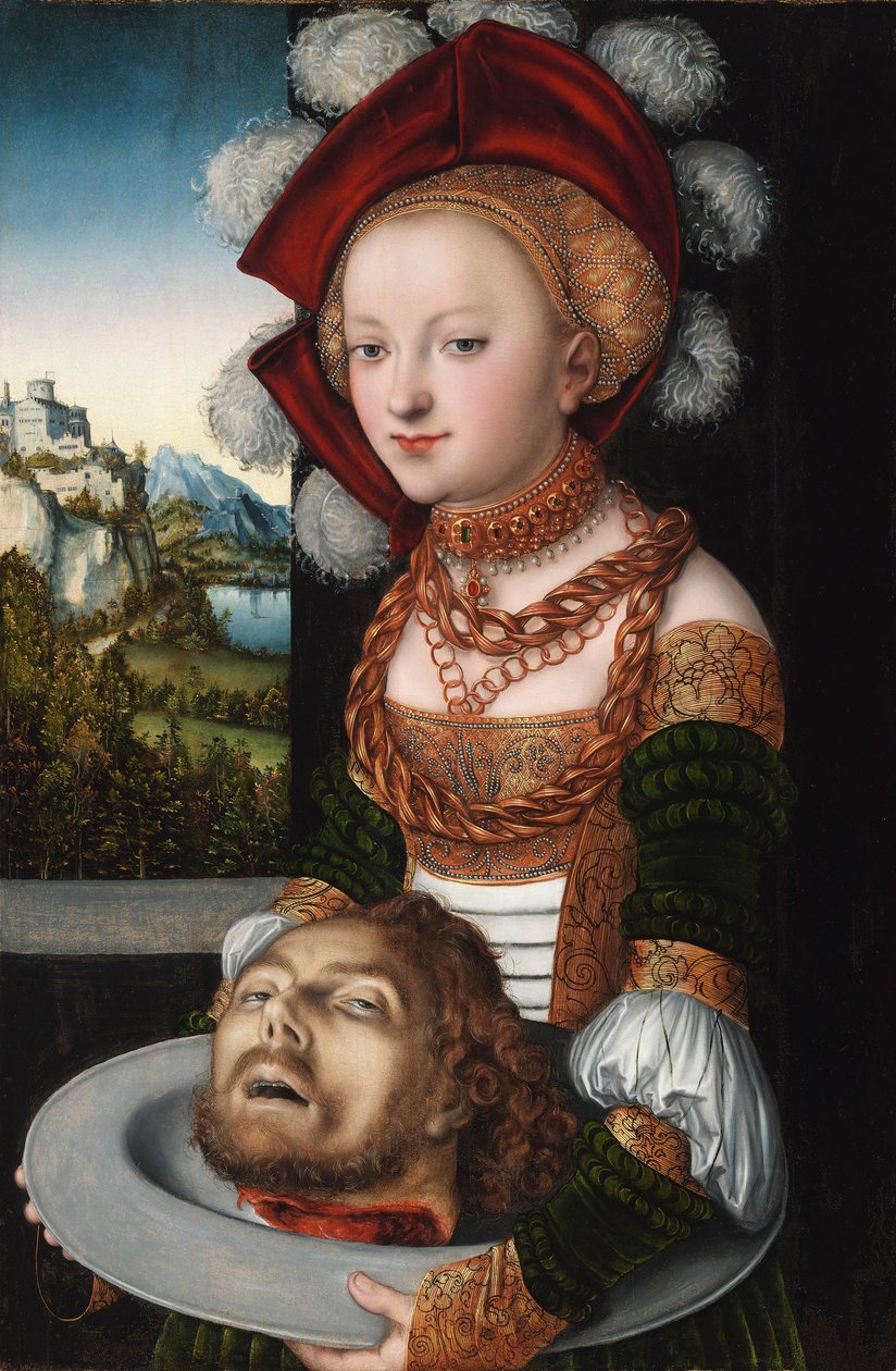 Français :  Salomé avec la tête de Saint Jean-Baptiste av Lucas Cranach the Elder
